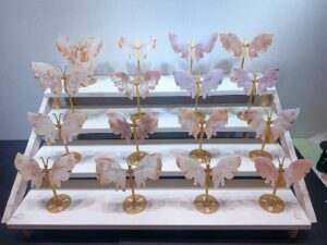 Small Pink & Purple Crystal Butterfly Wing Decorations