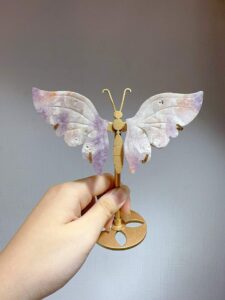 Small Pink & Purple Crystal Butterfly Wing Decorations