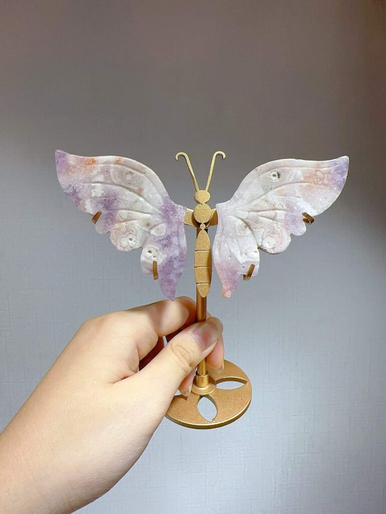 Small Pink & Purple Crystal Butterfly Wing Decorations