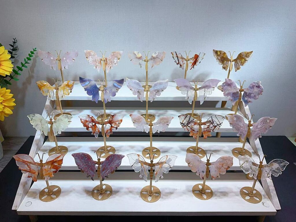 Small Crystal Butterfly Wing Decorations