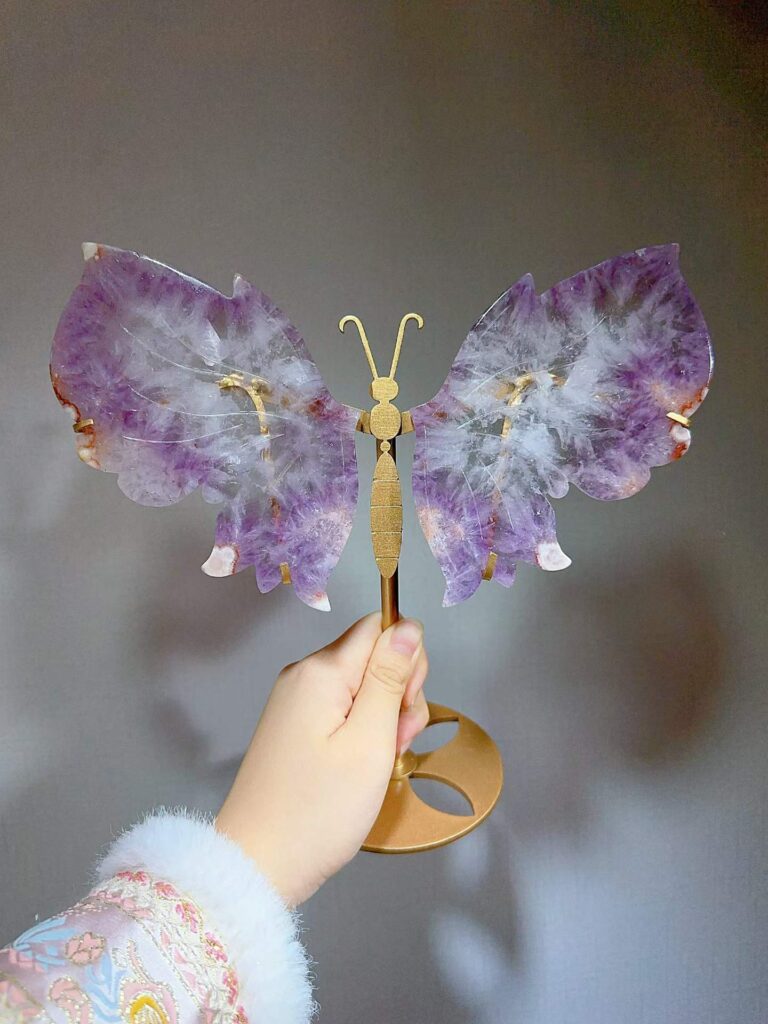 Large Pink & Purple Crystal Butterfly Wing Decorations Assortment