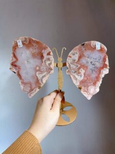 Pink & Purple Crystal Slice Butterfly Decorations