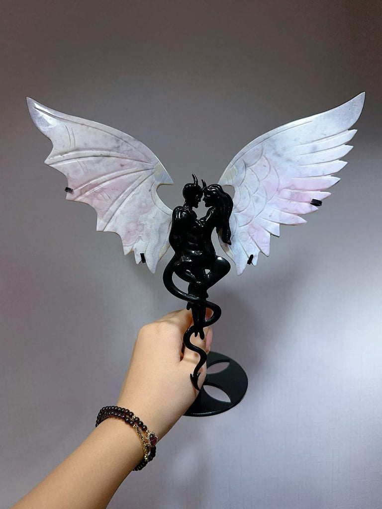 Large Crystal Devil Angel Wing Decorations