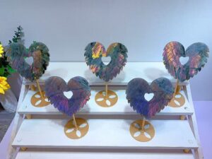 Large Crystal Heart Wing Decorations – Design 1