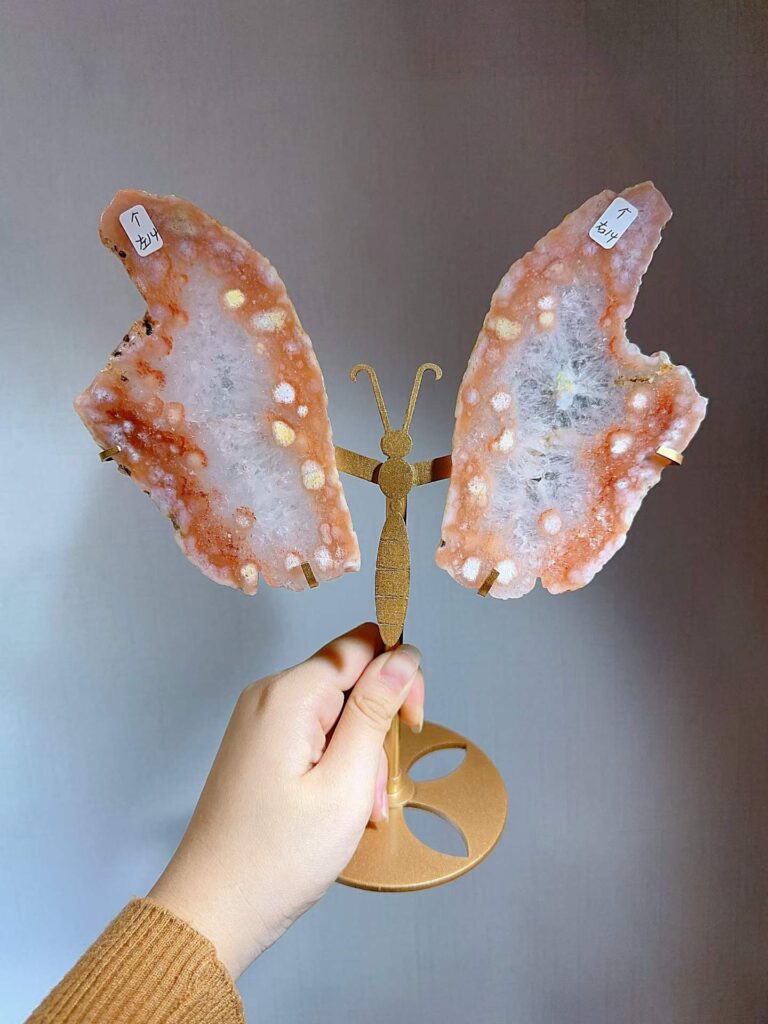 Pink & Purple Crystal Slice Butterfly Decorations