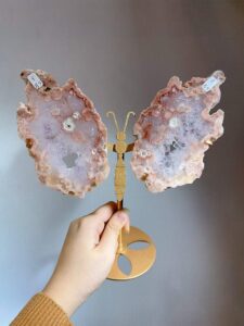 Pink & Purple Crystal Slice Butterfly Decorations