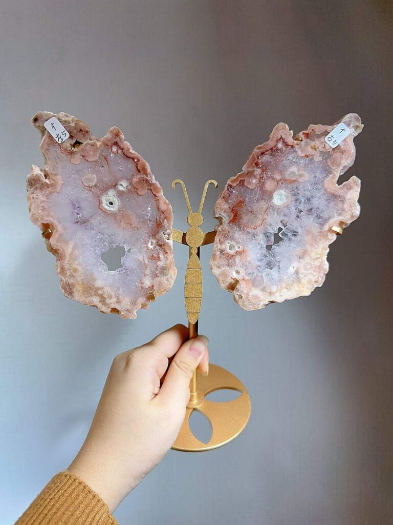 Pink & Purple Crystal Slice Butterfly Decorations