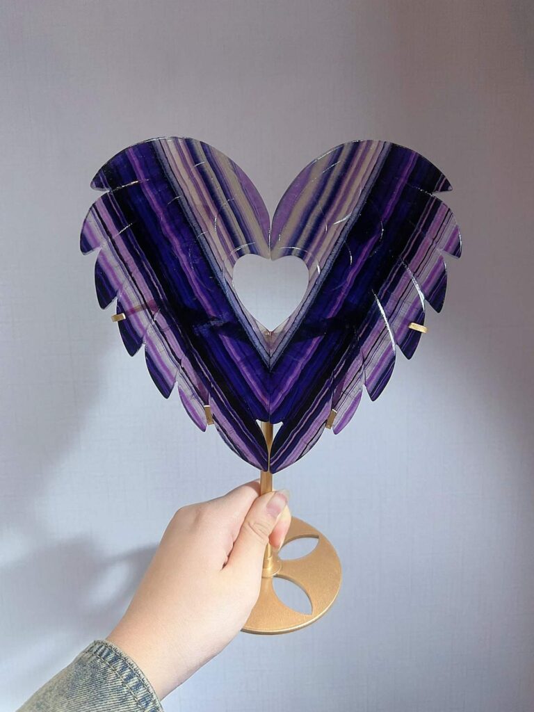 Large Crystal Heart Wing Decorations – Design 1