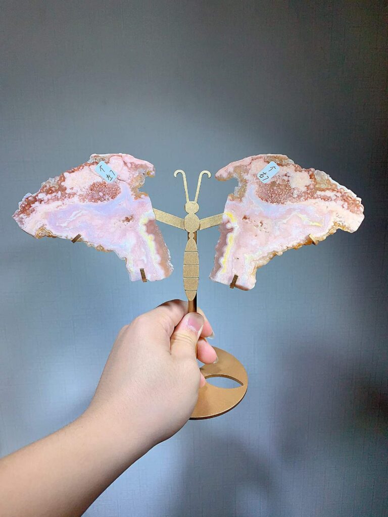 Pink & Purple Crystal Slice Butterfly Decorations