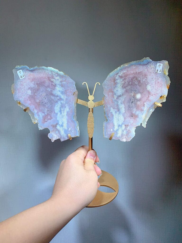 Pink & Purple Crystal Slice Butterfly Decorations