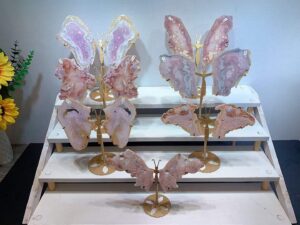 Pink & Purple Crystal Slice Butterfly Decorations