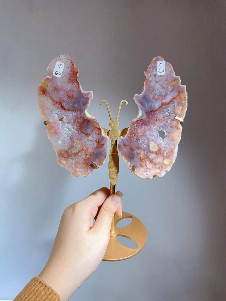 Pink & Purple Crystal Slice Butterfly Decorations