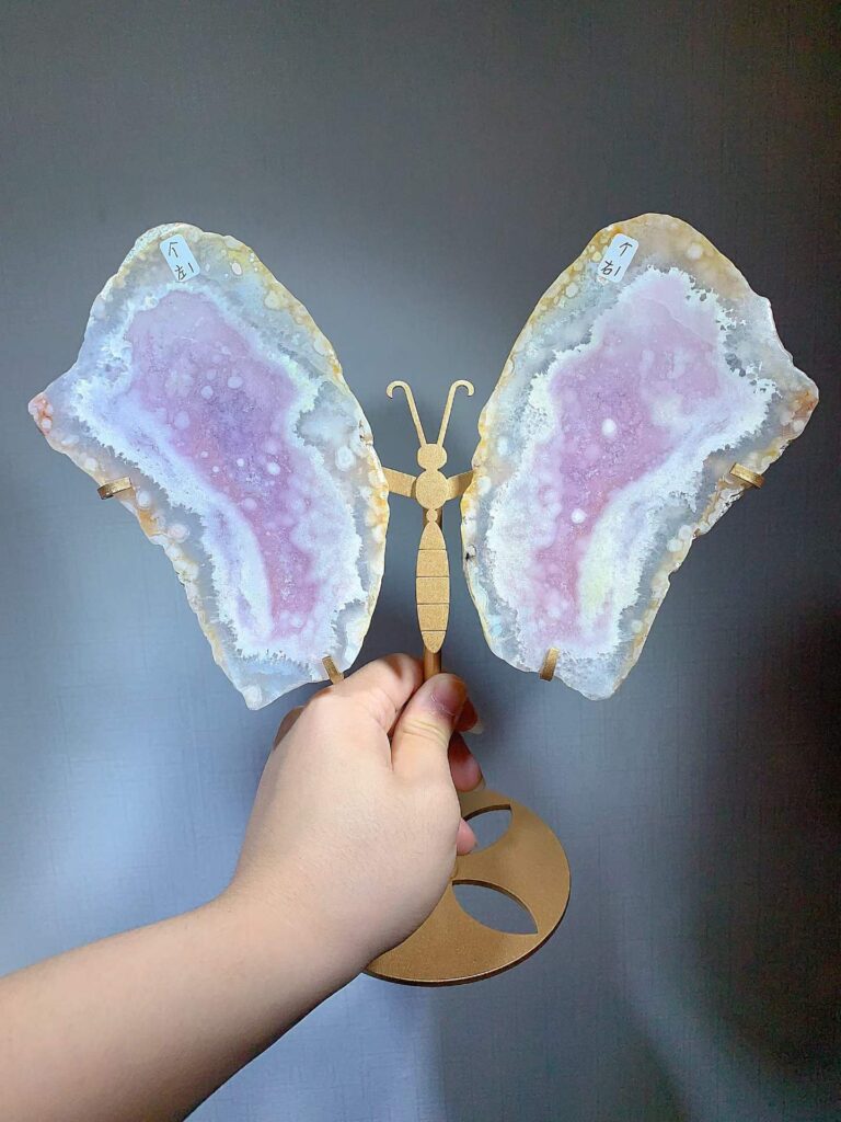Pink & Purple Crystal Slice Butterfly Decorations