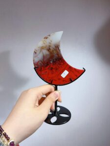 Flame Agate Crescent Moon Decorations