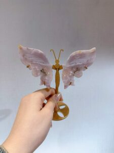 Small Pink & Purple Crystal Butterfly Wing Decorations