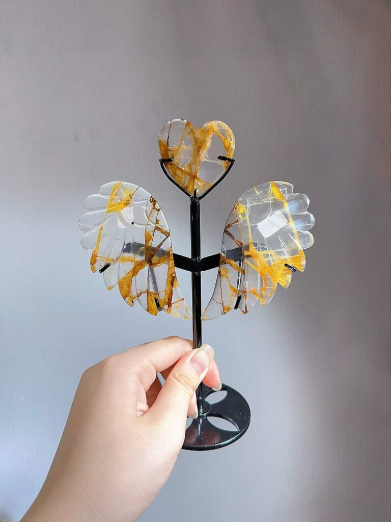 Crystal Heart Wing Decorations – Design 4