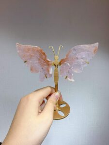 Small Pink & Purple Crystal Butterfly Wing Decorations