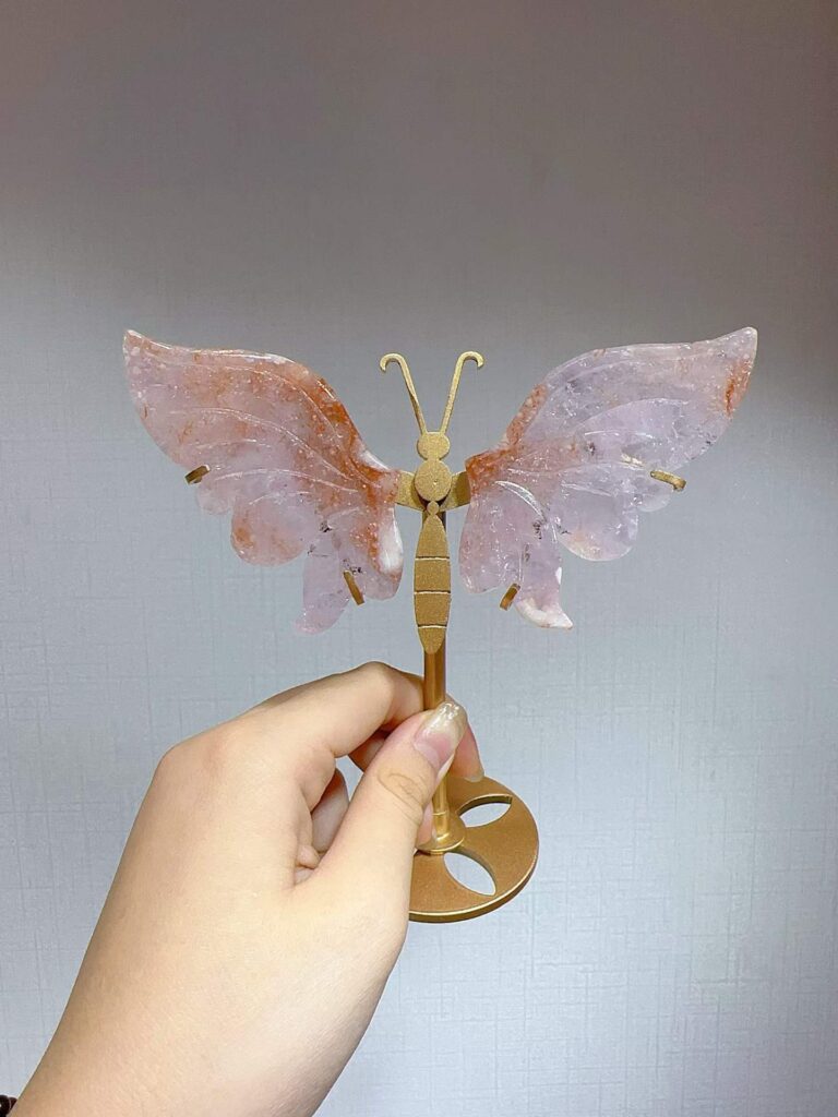 Small Pink & Purple Crystal Butterfly Wing Decorations