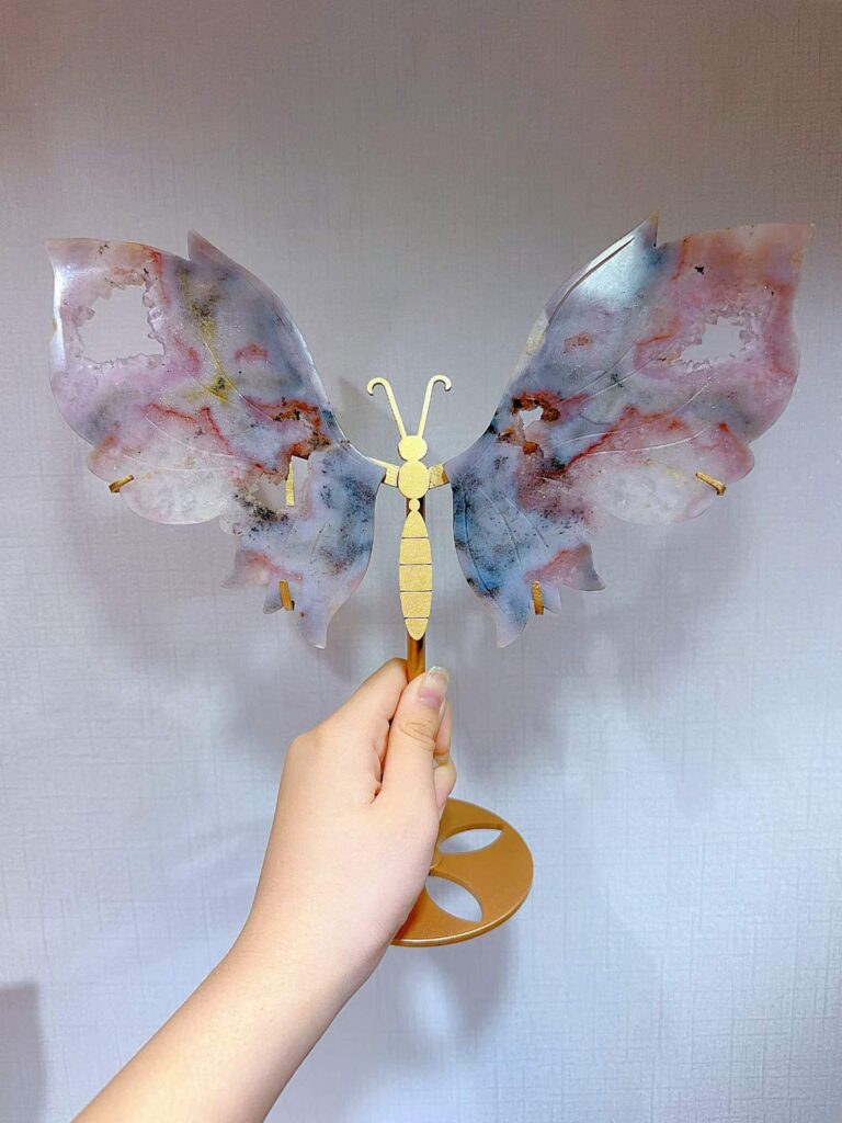 Large Pink & Purple Crystal Butterfly Wing Decorations Assortment