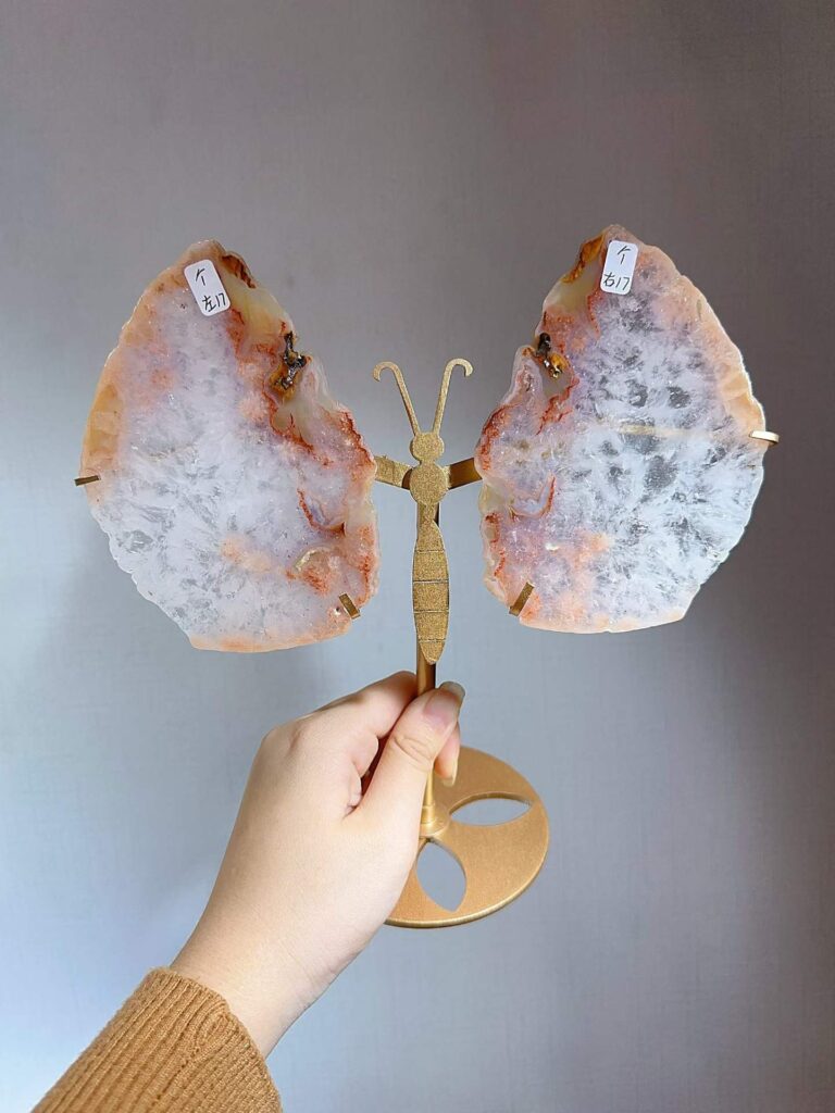 Pink & Purple Crystal Slice Butterfly Decorations
