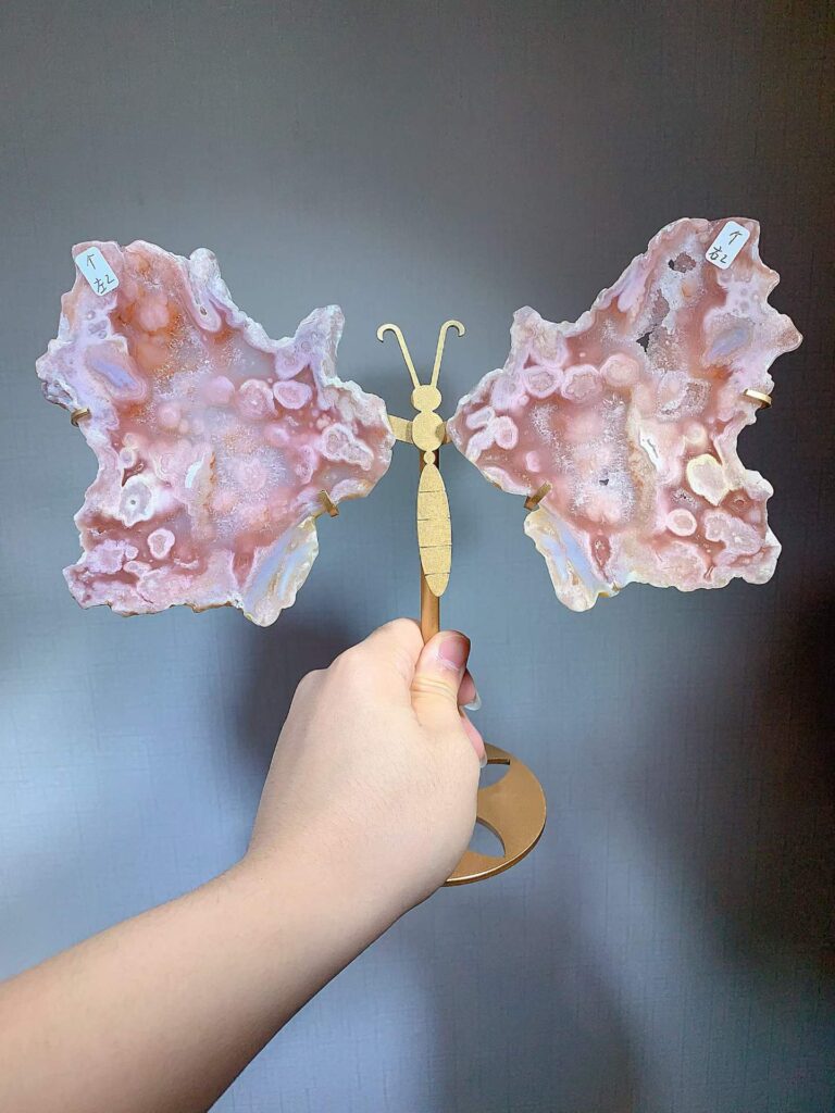 Pink & Purple Crystal Slice Butterfly Decorations