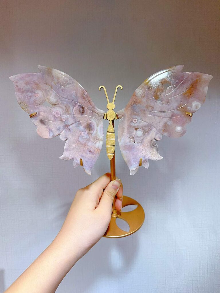 Large Pink & Purple Crystal Butterfly Wing Decorations Assortment