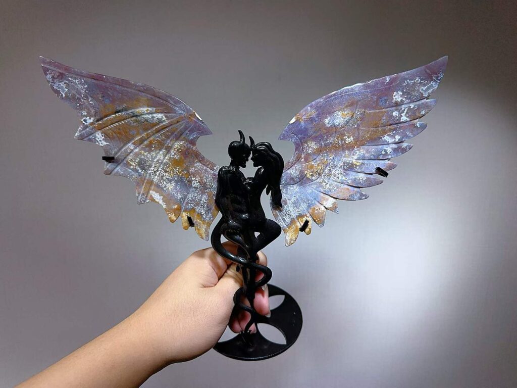 Large Crystal Devil Angel Wing Decorations
