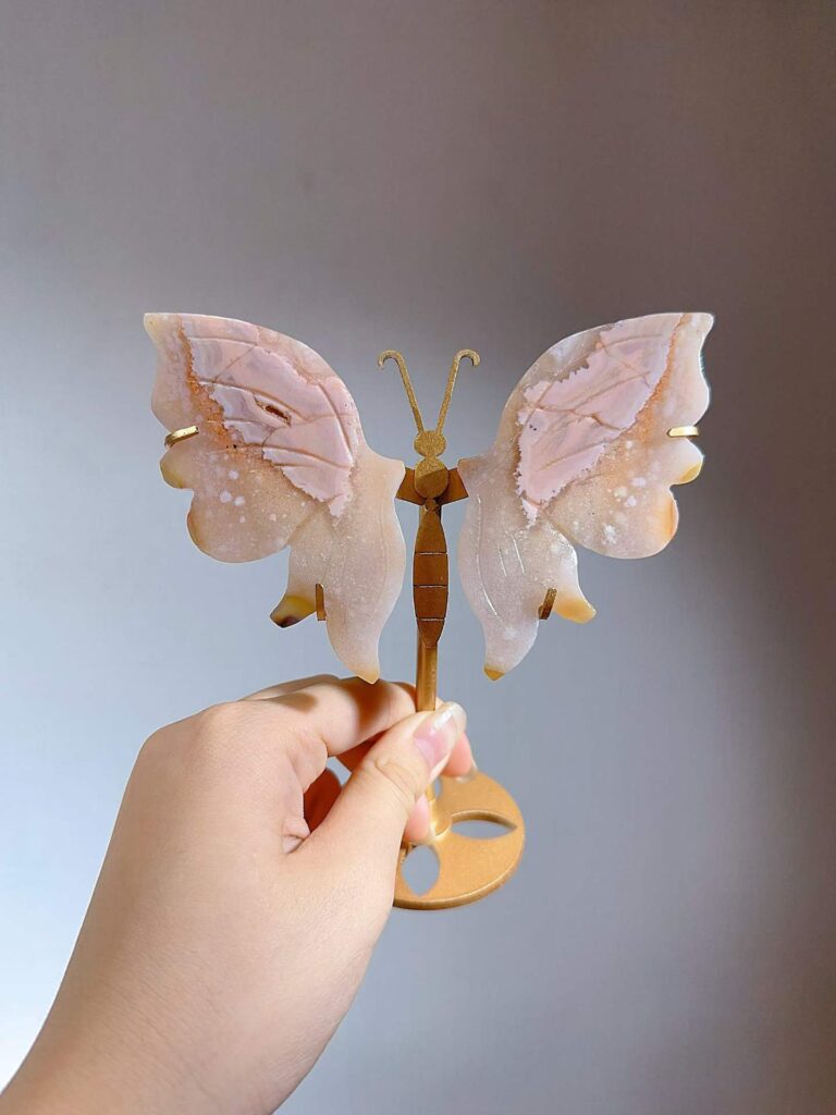 Small Pink & Purple Crystal Butterfly Wing Decorations