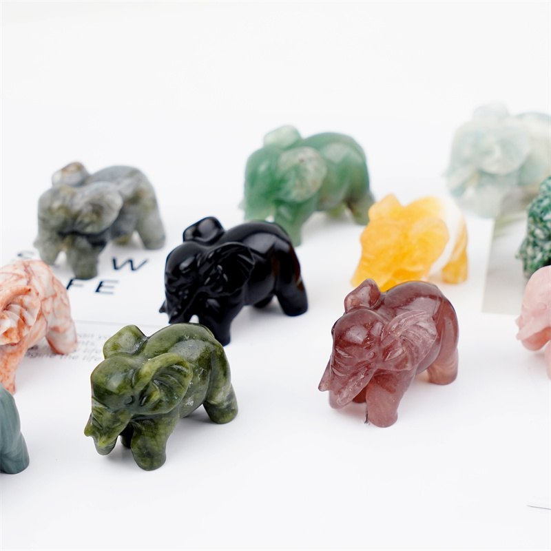 4cm Crystal Elephant Carving wholesale product photo 4