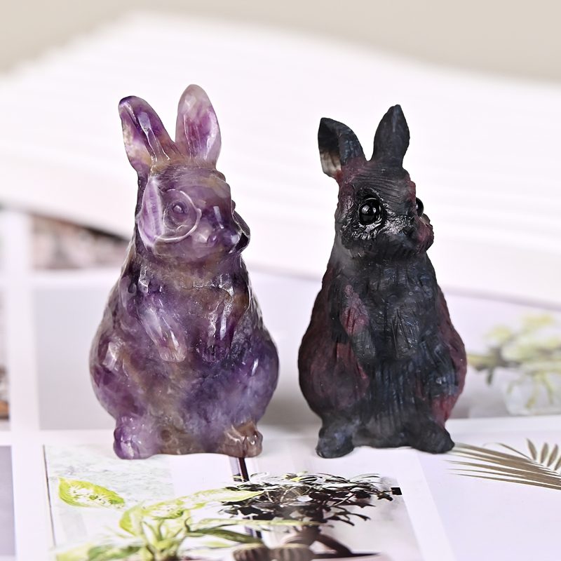 Dream Purple Garnet Rabbit Crystal Carving wholesale product photo 1