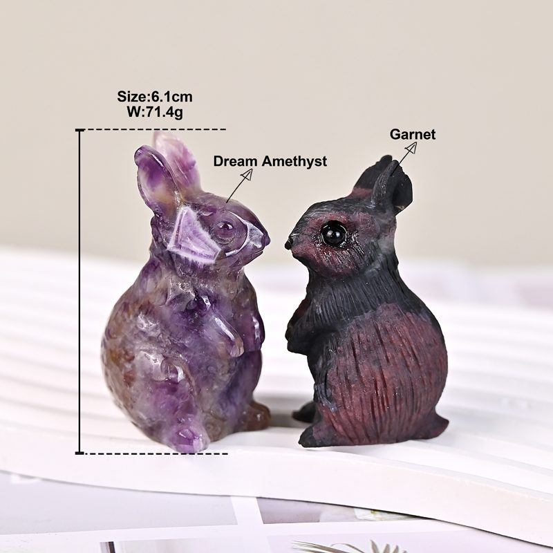 Dream Purple Garnet Rabbit Crystal Carving wholesale product photo 4