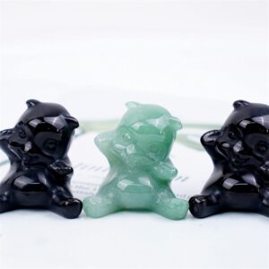 Green Aventurine Sitting Bear Crystal Carving wholesale product photo 2