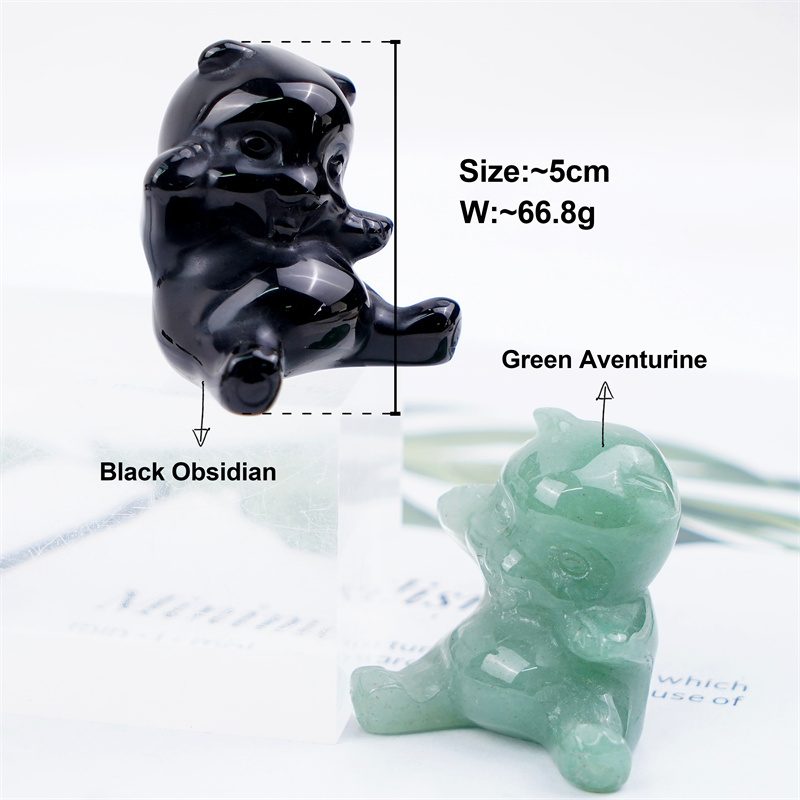 Green Aventurine Sitting Bear Crystal Carving wholesale product photo 3