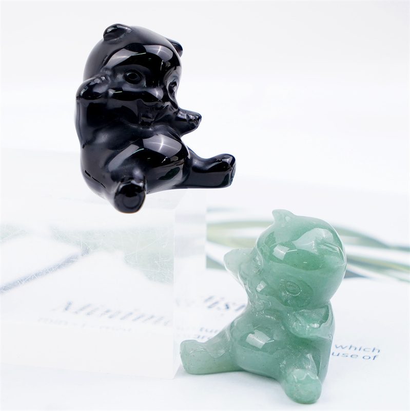 Green Aventurine Sitting Bear Crystal Carving wholesale product photo 4