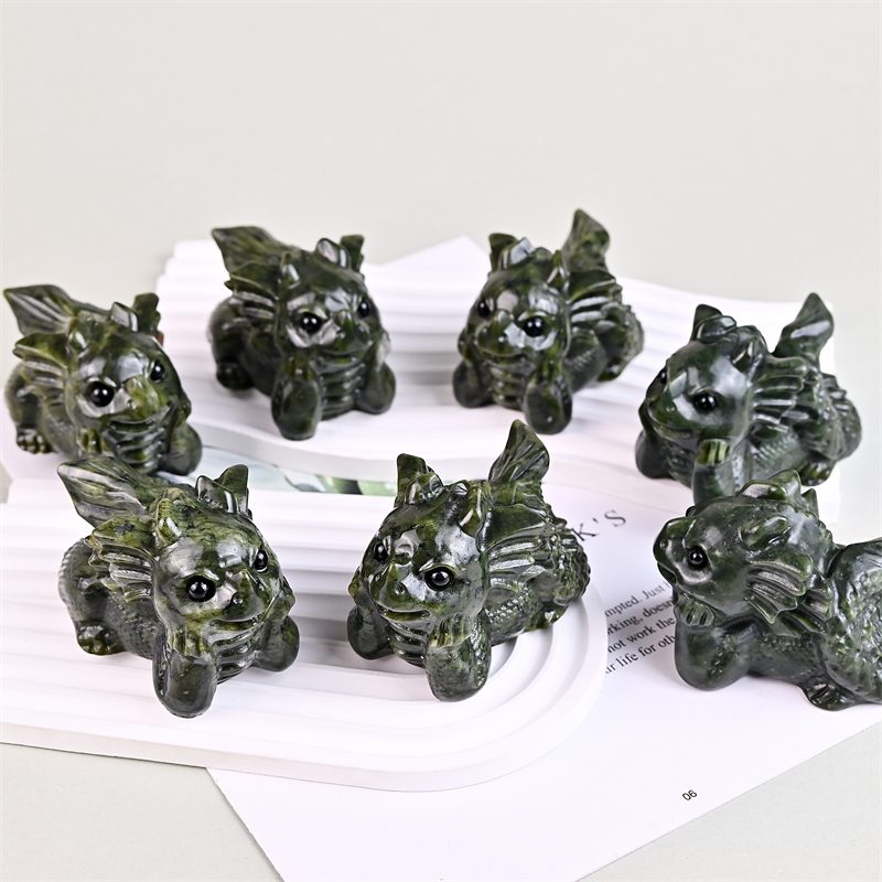 Green Jade Baby Dragon Crystal Carving wholesale product photo 2