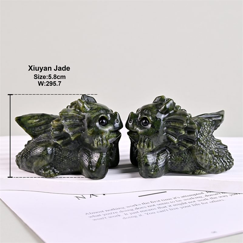 Green Jade Baby Dragon Crystal Carving wholesale product photo 3
