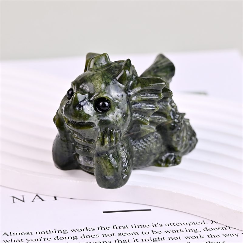 Green Jade Baby Dragon Crystal Carving wholesale product photo 4