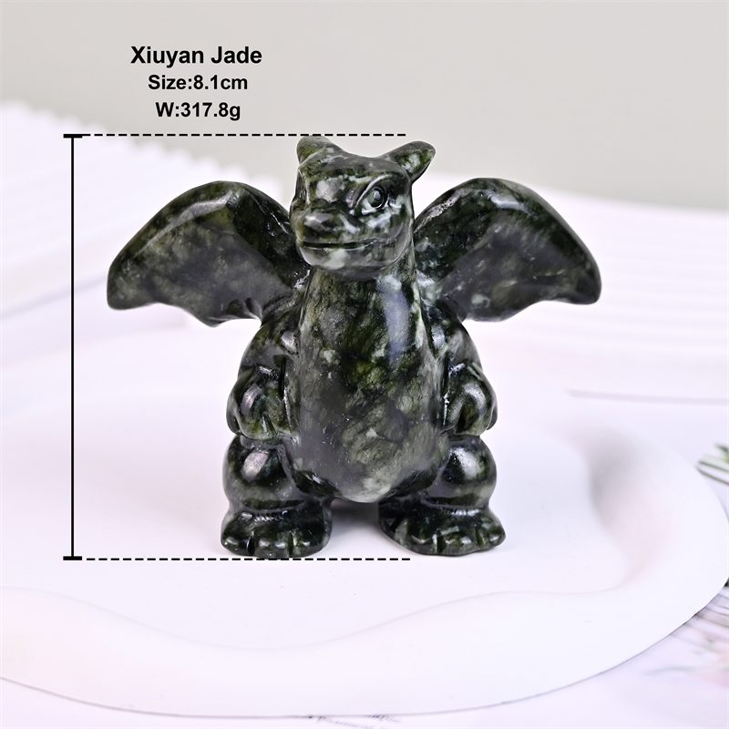 Green Jade Fire Dragon Monster Crystal Carving wholesale product photo 2