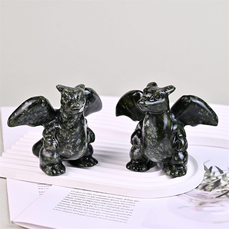Green Jade Fire Dragon Monster Crystal Carving wholesale product photo 4