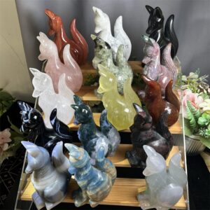 Mixed Material Abstract Fox Crystal Carving wholesale product photo 2