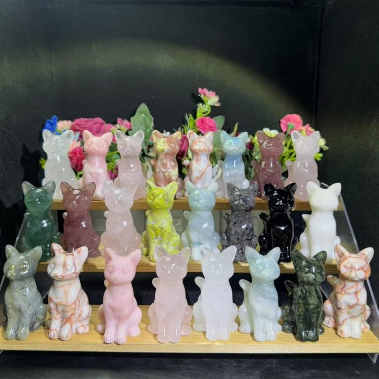 Mixed Material Fox Crystal Carving