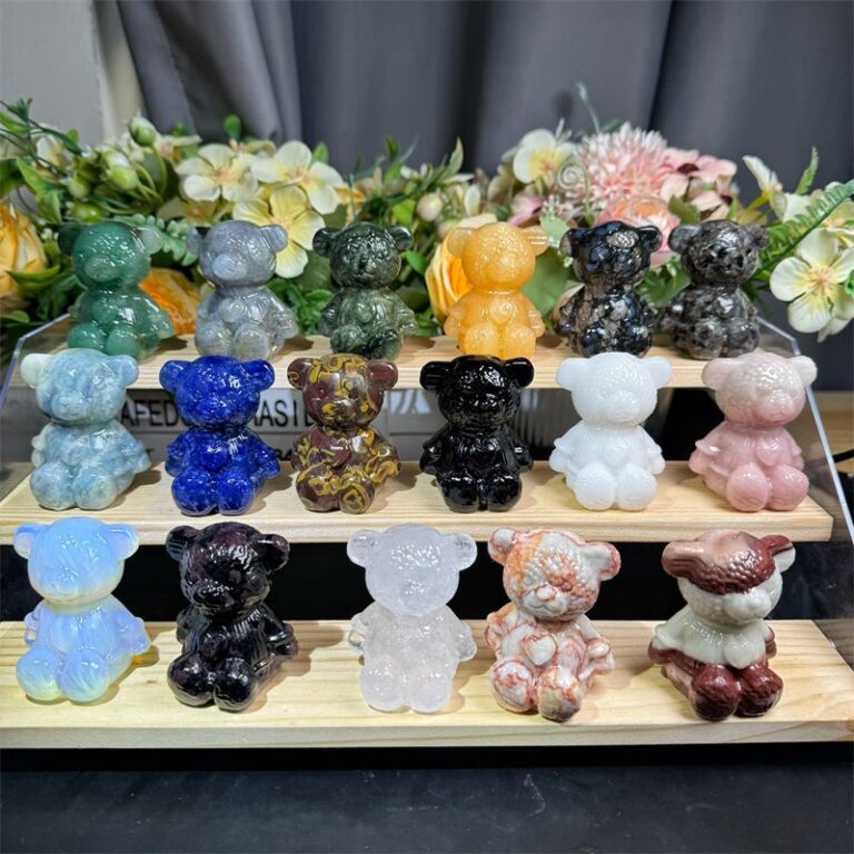 Mixed Material Meditation Bear Crystal Carving wholesale product photo 1