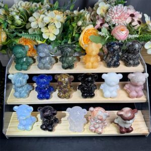 Mixed Material Meditation Bear Crystal Carving wholesale product photo 4