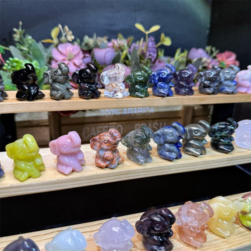 Mixed Material Mini Elephant Crystal Carving wholesale product photo 2