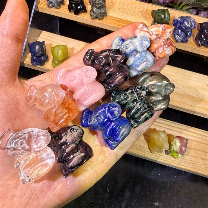 Mixed Material Mini Elephant Crystal Carving wholesale product photo 4