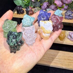 Mixed Material Mini Nine Tailed Fox Crystal Carving wholesale product photo 2