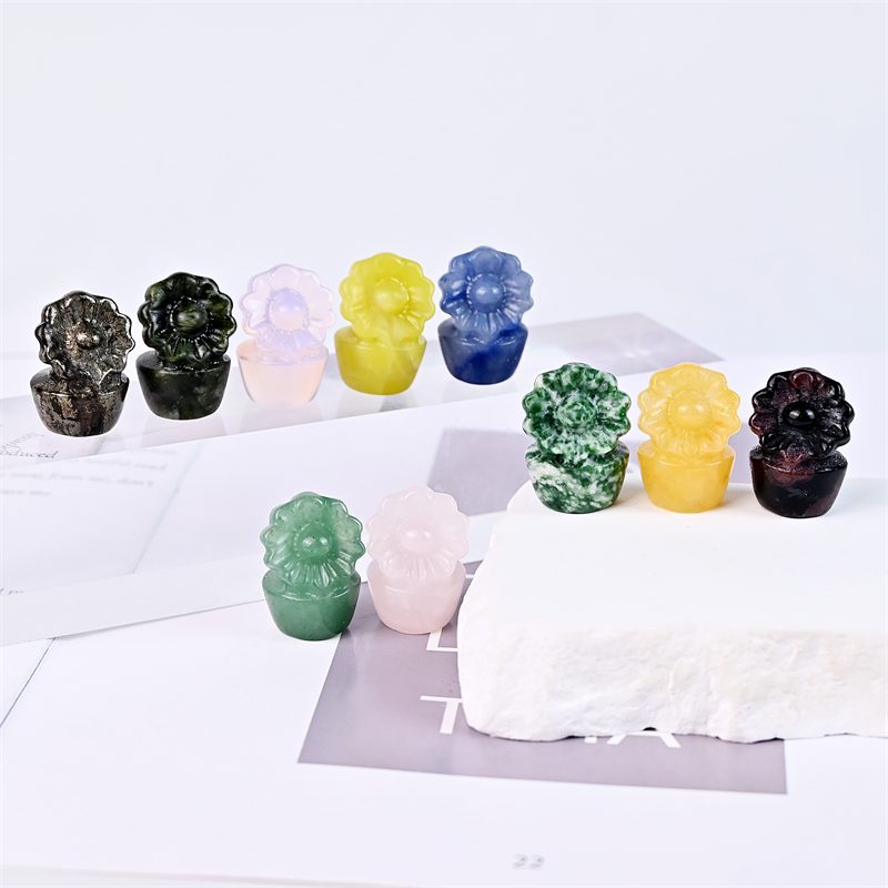 Mixed Material Mini Sunflower Crystal Carving wholesale product photo 2