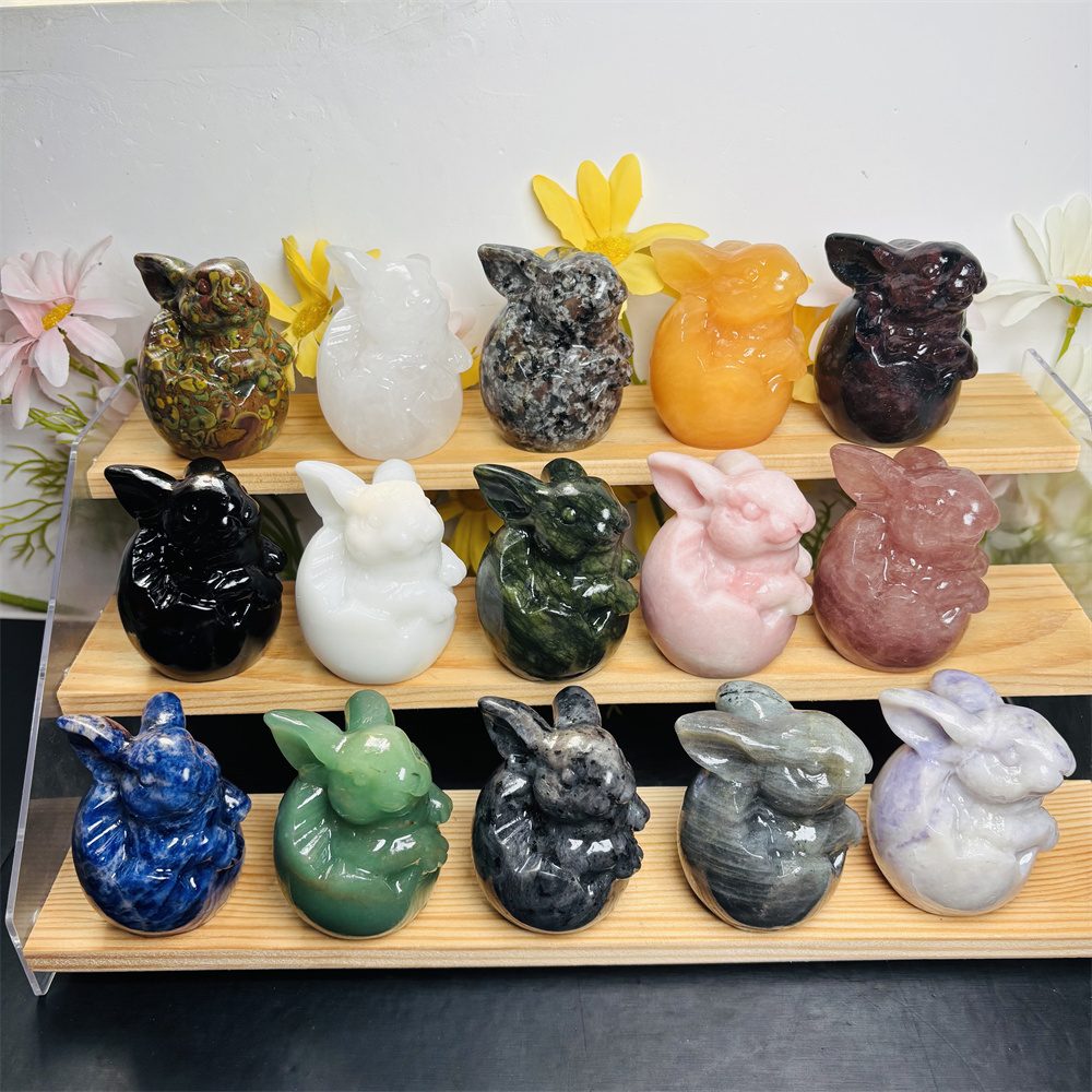 Mixed Material Rabbit Egg Crystal Carving wholesale product photo 2