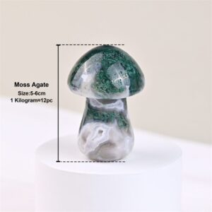 Moss Agate Mushroom Crystal Carving wholesale product photo 1