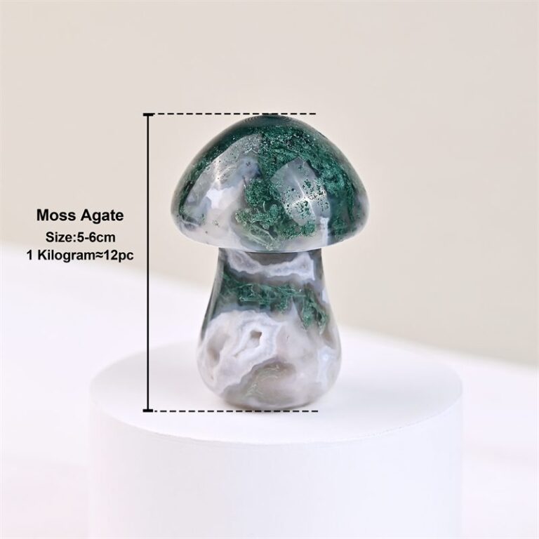 Moss Agate Mushroom Crystal Carving wholesale product photo 1